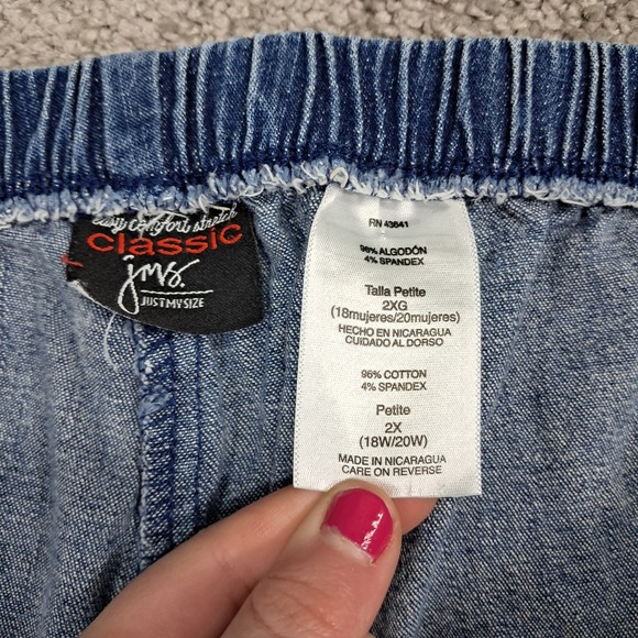Just My Size JMS Classic Comfort Stretch Pull On Denim Jeans Petite 2X 18W 20W - Picture 3 of 10